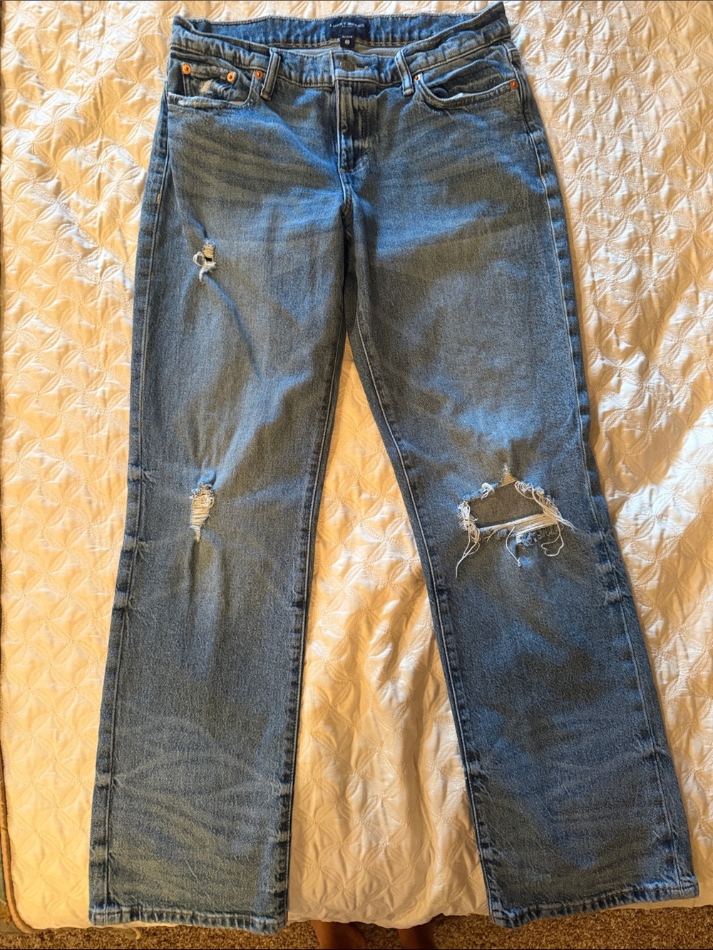 Lucky Brand Distressed Blue Straight-Leg Jeans